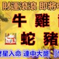 財源滾滾即將中大獎，牛雞龍蛇豬鼠，打開財星入命連中大獎『52888』