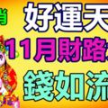 好運天降！11月財路大開，賺錢如流水的生肖