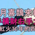 8月喜鵲來報喜，左手橫財，右手大獎，註定紅火30年的四生肖