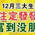 12月註定發發發，富到沒朋友的生肖