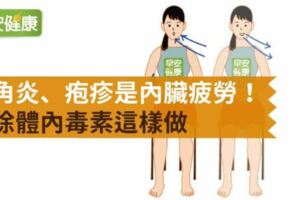 口角炎、皰疹是內臟疲勞！清除體內毒素這樣做