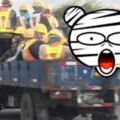西濱公路驚世超載工人外掛擠爆車斗