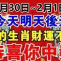 1月30日~2月1日，財運不得了的生肖