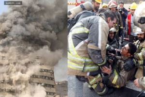 電視台直播消防員衝進失火大樓救援竟變成「死亡直播」，大樓一塌下來觀眾都愣住了…