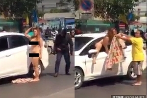 泰國追撞車禍 女駕駛竟全裸從車窗爬出