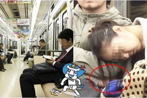 犯罪過程全都錄！趁酒醉女乘客睡著電車癡漢「擅自揉胸」伸狼爪：行為太可怕！(影) 