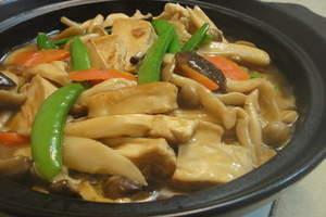 素食~鮮菇豆腐冬粉煲