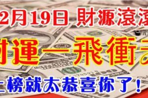 12月19日財源滾滾，一飛衝天的6大生肖！上榜就太恭喜你了！！