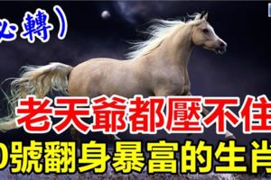 老天爺都壓不住！過了30號橫財遍地，數錢數到懵，翻身暴富的生肖！