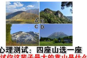 心理測試：四座山選一座，測試你這輩子最大的靠山是什麼？
