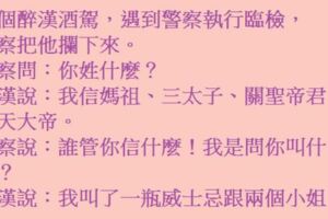 【醉裡天地寬——雞同鴨講】有個醉漢酒駕，遇到警察執行臨檢，警察把他攔下來。