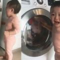 寶寶以為小被子被洗衣機「吃掉」崩潰哭喊媽媽搶救