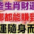 到哪兒都能賺到錢的生肖，好運隨身而行