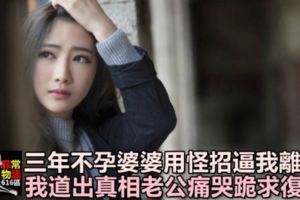 三年不孕婆婆用怪招逼我離婚，我笑著道出真相，老公痛哭跪地求復合！