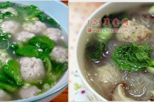 豆腐丸子湯+香菇粉絲丸子湯的做法。豆腐和粉絲的配搭，口感更佳滑膩