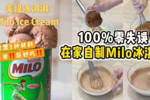 【100%零失誤】只需簡單3個材料，在家自製美味的Milo冰淇淋！