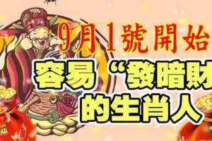 9月1號開始容易（發暗財）的生肖人