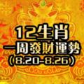 12生肖一周發財運勢【8.20-8.26】
