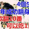 豬年成功翻身，存款翻10番，可以吃1輩子的4個生肖