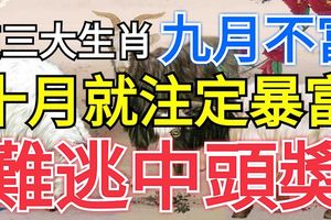 九月不富，十月就註定暴富的三大生肖！難逃中頭獎！
