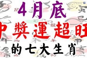 財從天降，4月底中獎運超旺的七大生肖