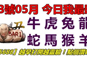 23號05月，今日我最旺！牛虎兔龍蛇馬牛羊！【35688】越早打開越靈驗！點個讚吧！