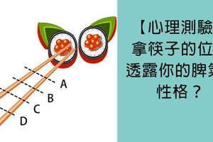 你拿筷子時手在筷子的哪一個位置上呢？快來測測看你的脾氣與性格吧！