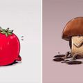 笑著秒懂…15張「如蔬果果被賦予人類的思想」奇幻插畫！