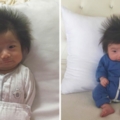 髮量驚人的寶寶「頭髮一直豎起來」　網被萌倒：小小賽亞人