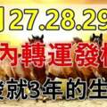 3月27.28.29日三天內轉運發橫財，一發就三年的生肖