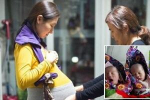 懷三胞胎女兒，被婆家趕出家，生產那天三寶寶給媽媽「報仇」！