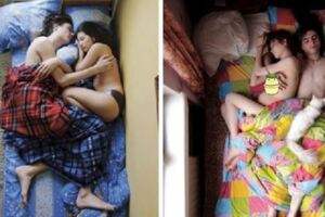 攝影師拍下懷孕的情侶睡著時的「睡姿」，竟然發現「男生睡著的動作」竟有「不可告人的事實」！