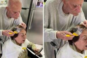 居家隔離不能去髮廊　92歲阿公幫妻子染髮溫馨畫面溫暖人心