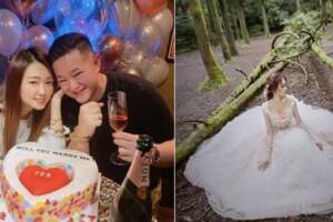 黑澀會美眉丫頭結婚照曝光！身穿「出生以來最貴婚紗」嫁豪門，和老公「森林甜蜜親吻」畫面超有愛