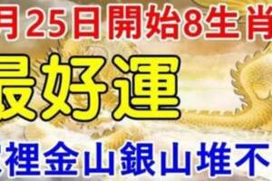 6月25日開始後勁十足，家裡金山銀山堆不下的生肖