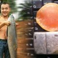 他在河裡面釣到一隻48斤的魚，剖開時竟發現牠得肚子裡有…最終居然賣到了天價！