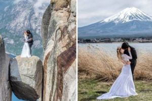 這對新人的「史詩級婚紗照」環遊了11個國家拍攝，完全不求人只花了3萬就完成！