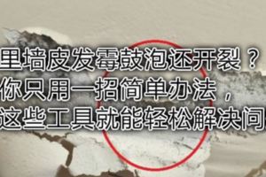 家裡牆皮發黴鼓泡還開裂？教你只用一招簡單辦法，用這些工具就能輕松解決問題