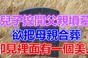 兒子挖開父親墳墓，欲把母親合葬，卻見裡面有一個美人