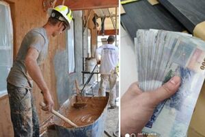 爆汗裝修整個上午，老闆突給「厚厚錢磚」當年終獎金...師傅嚇傻「壓力好大喔！」