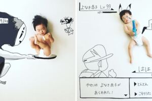 日本爸用手繪「帶兒子進入奇幻世界」　變身美少女戰士、吉卜力主角超會玩