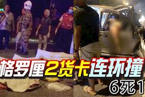 拖格羅釐2貨卡連環撞6死1傷