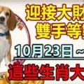 迎接大財運，10月22日～28日，這些生肖大旺財