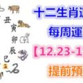 十二生肖運勢：每周運勢【12.23-12.29】提前預知！