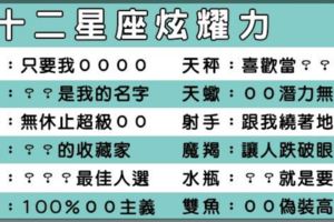 一日不說嘴就面目可憎！把炫耀當飯吃的星座排名！你中槍了嗎！