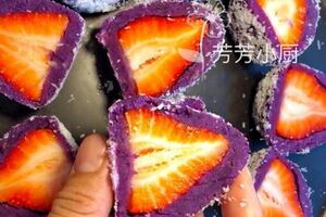 1個紫薯1盒草莓，2分鐘教你做蛋糕房高顏值點心