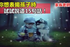 當你想表揚孩子時，試試說這15句話！家長老師必讀