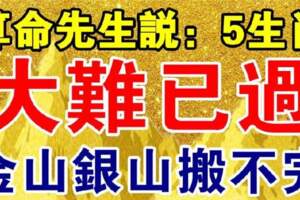 這5大生肖大難已過，今年金山銀山搬不完