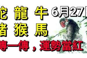 6月27日生肖運勢_蛇、龍、牛大吉