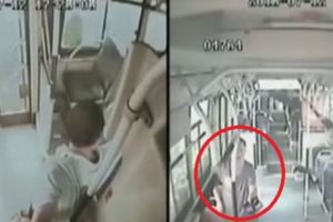 歹徒持刀挾持了公車女司機，沒想到車上有一位特殊乘客！